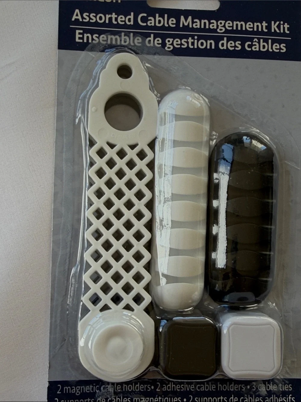 Black & White Assorted Cable Management Kit